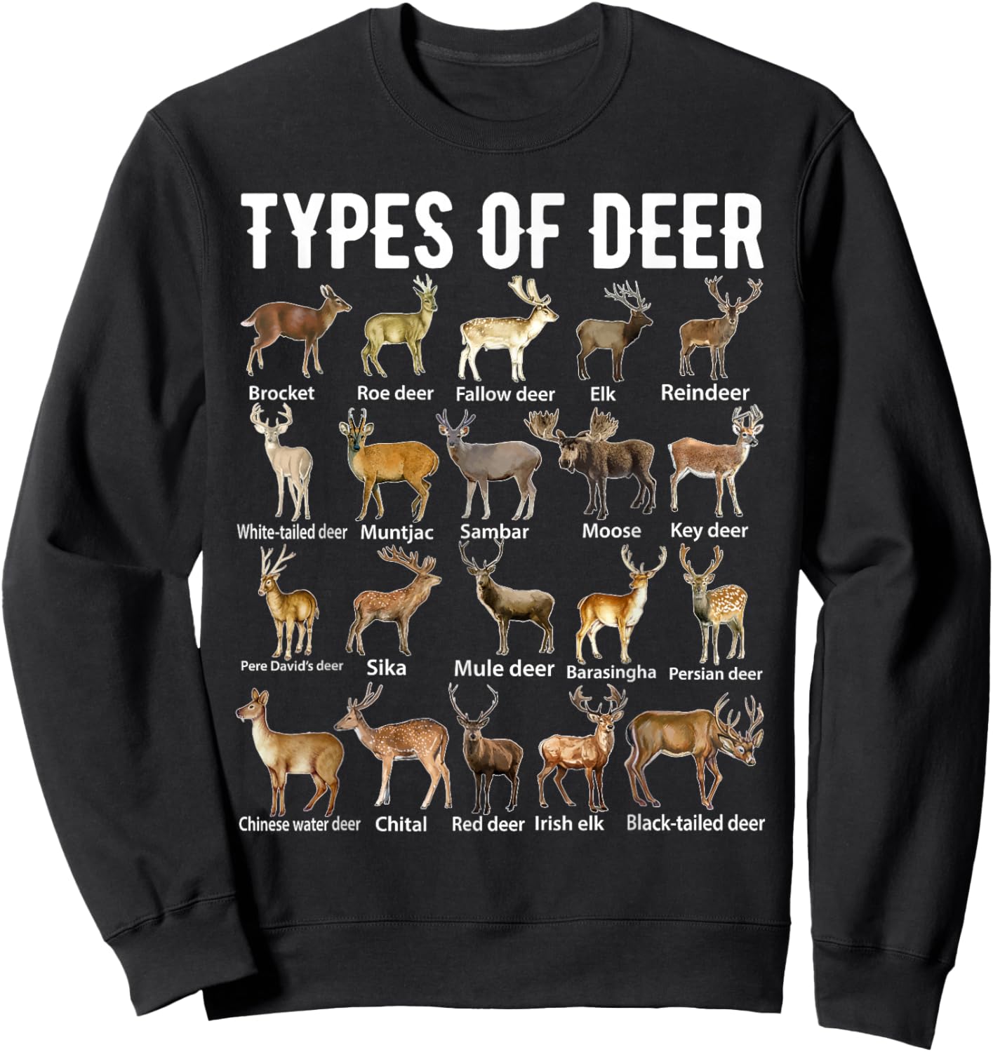 Types of Deer Shirt Deer Shirts Hunter Shirt Deer Hunting Sweatshirt - Sweatshirt | Black