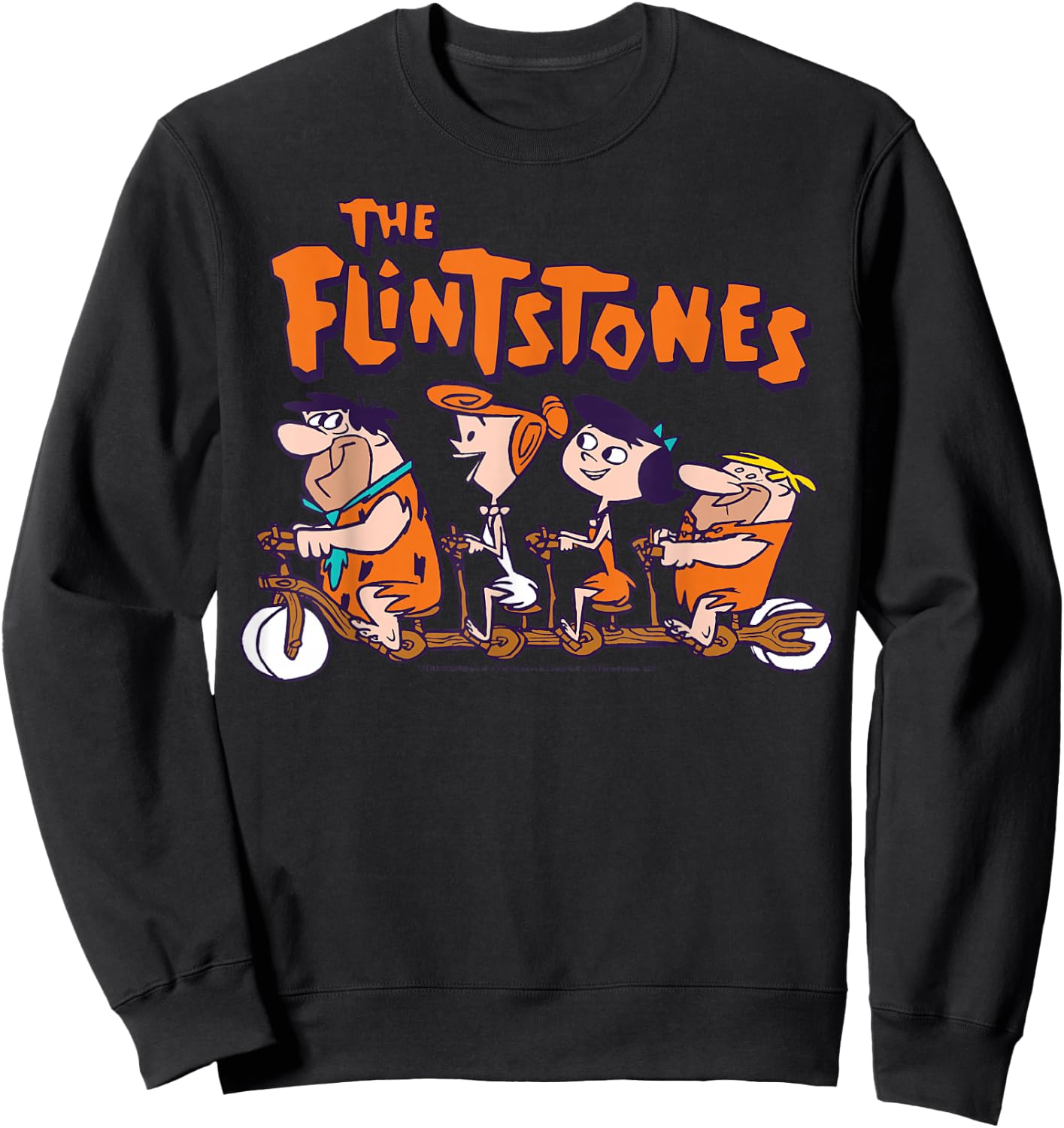 The Flintstones Group Shot Bike Ride Sweatshirt - Sweatshirt | Black
