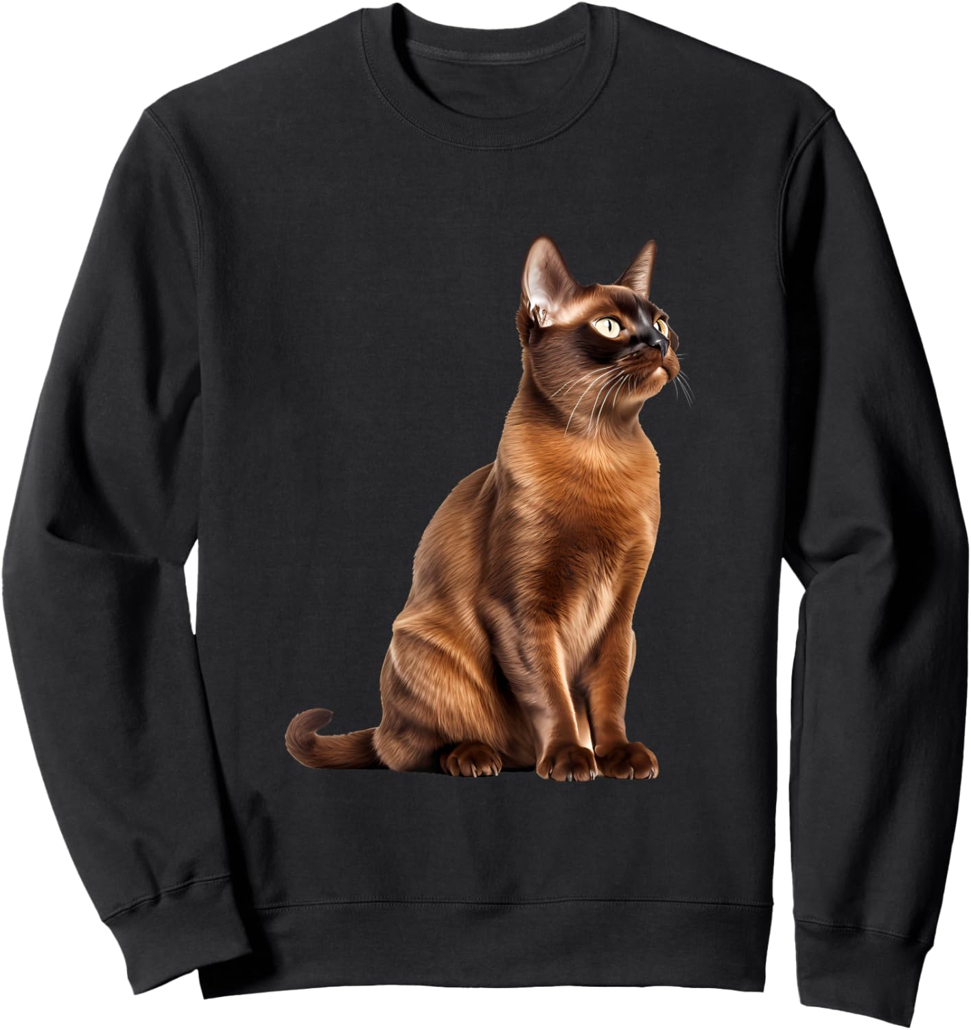 Burmese Cat Portrait Sweatshirt - Sweatshirt | Black