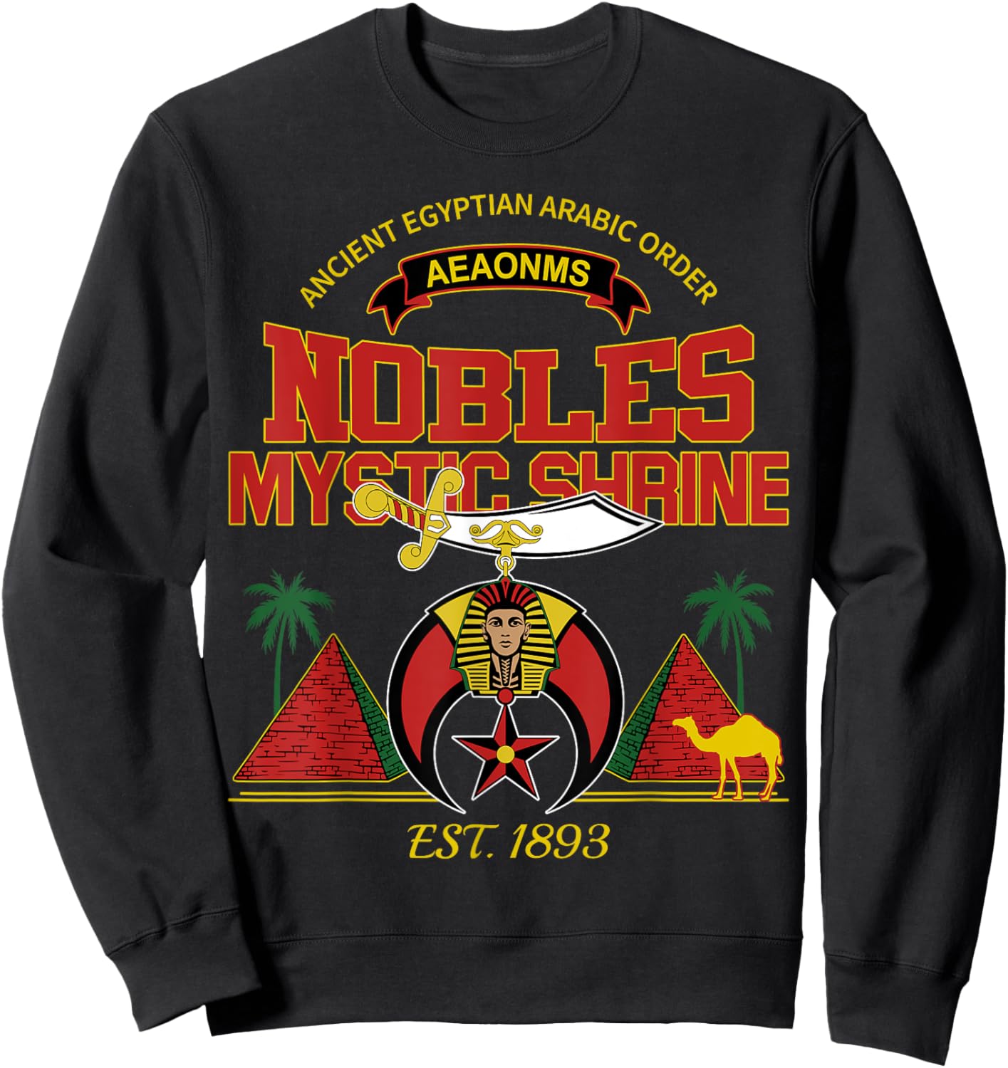 Shriners Nobles Mystic Shrine 1893 Mason AEAONMS Christmas Sweatshirt - Sweatshirt | Black