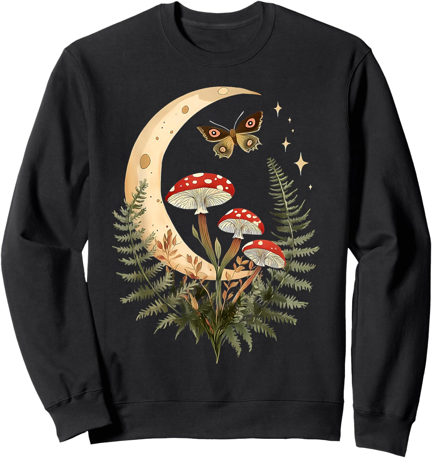 Fairycore Moth Sweatshirt - Sweatshirt | Black