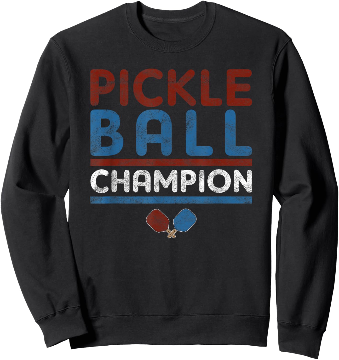 Vintage Pickleball Champion Pickleball Tournament Sweatshirt - Sweatshirt | Black