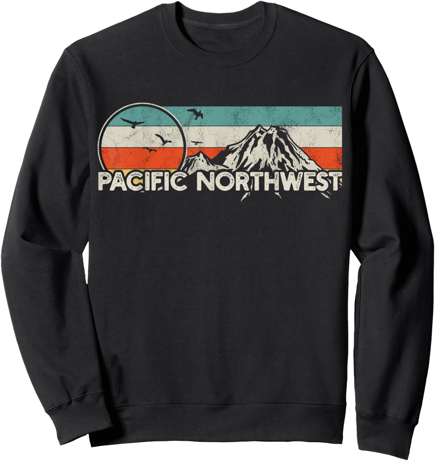 Pacific Northwest Mountain Sweatshirt - Sweatshirt | Black