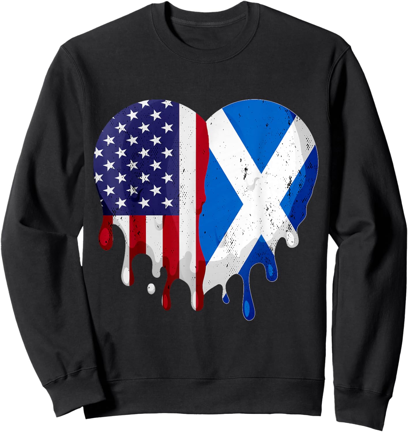 American Scottish Heritage Month Scotland Flag Heart Sweatshirt - Sweatshirt | Black
