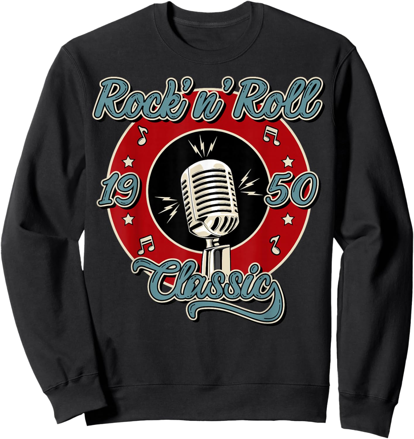 50s Rockabilly Clothing 1950s Sock Hop Swing Greaser Rocker Sweatshirt - Sweatshirt | Black