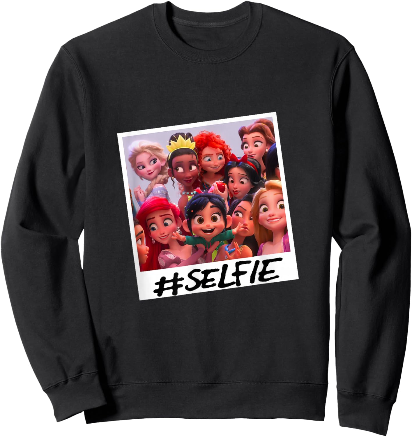 Disney Wreck-It Ralph #Selfie Disney Princesses Group Shot Sweatshirt - Sweatshirt | Black