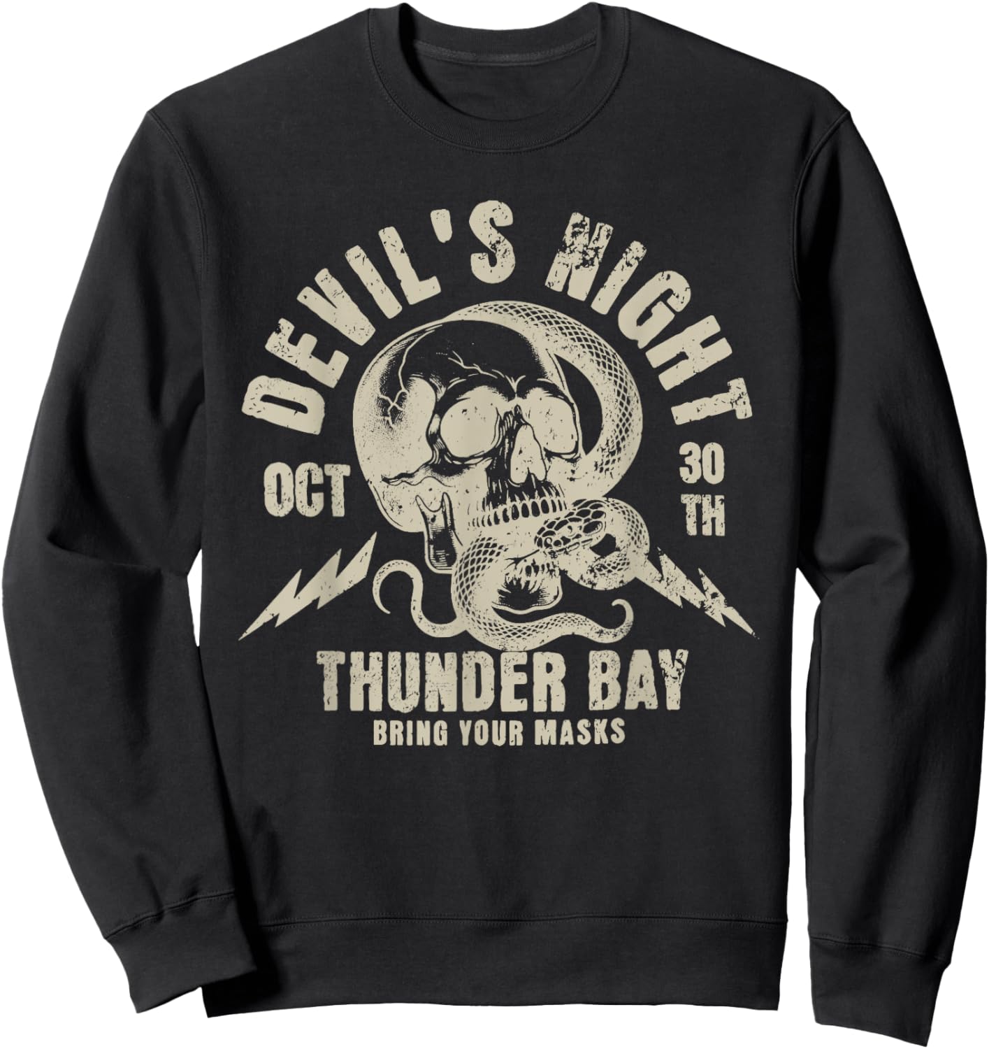 Devil's night thunder bay bring your marks Funny design Sweatshirt - Sweatshirt | Black