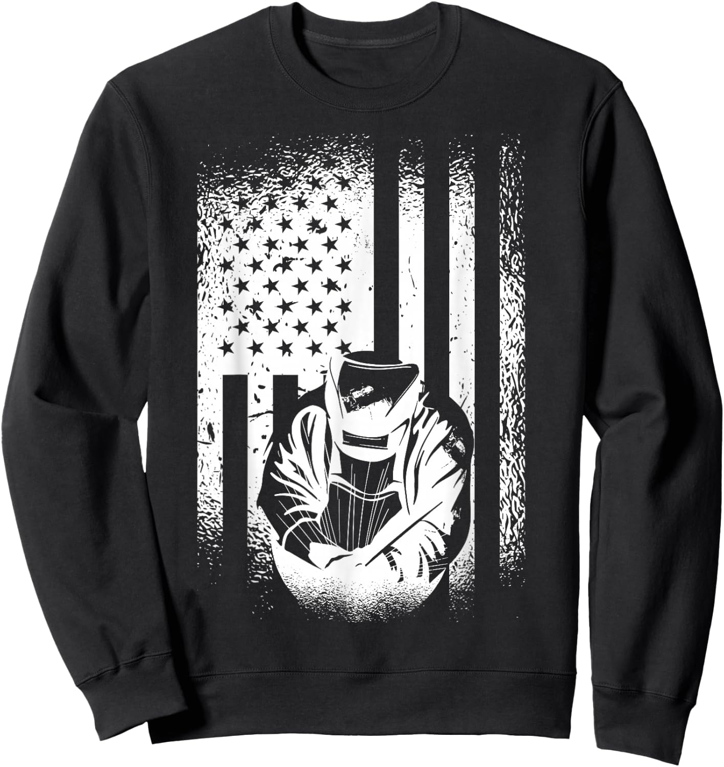American Flag Welder Patriotic Welder Men's Welding Gift Sweatshirt - Sweatshirt | Black