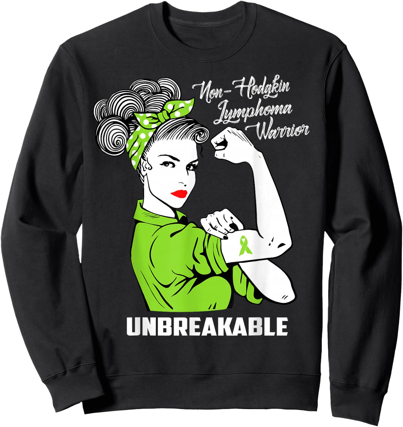 Non-Hodgkin Lymphoma Warrior Unbreakable Awareness Sweatshirt - Sweatshirt | Black