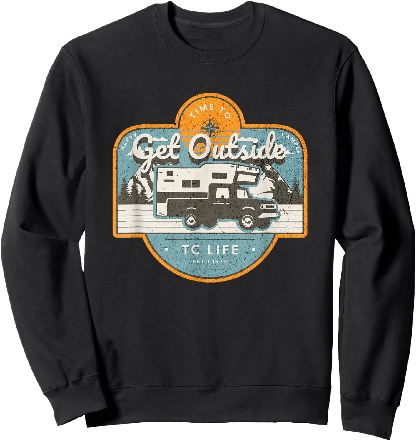 Mountain Adventure Truck Bed Camper for Forest Off-Road Fun Sweatshirt - Sweatshirt | Black