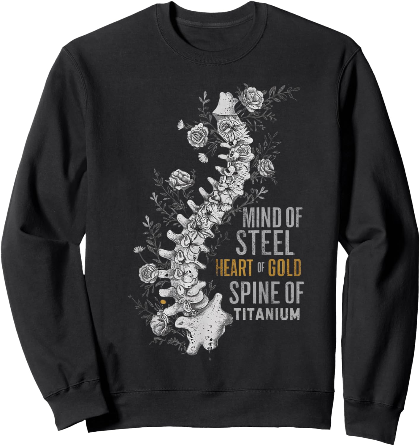 Scoliosis Warrior Surgery Recovery Support Sweatshirt - Sweatshirt | Black