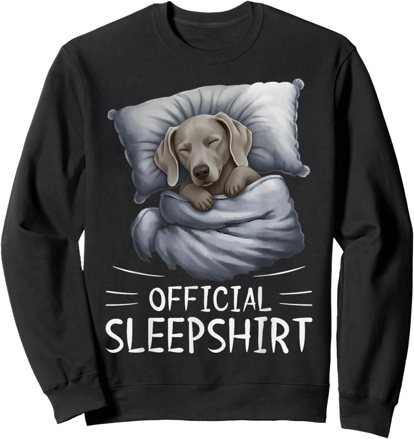 Weimaraner Dog Official Sleepshirt Pajamas Nightgown Sweatshirt - Sweatshirt | Black