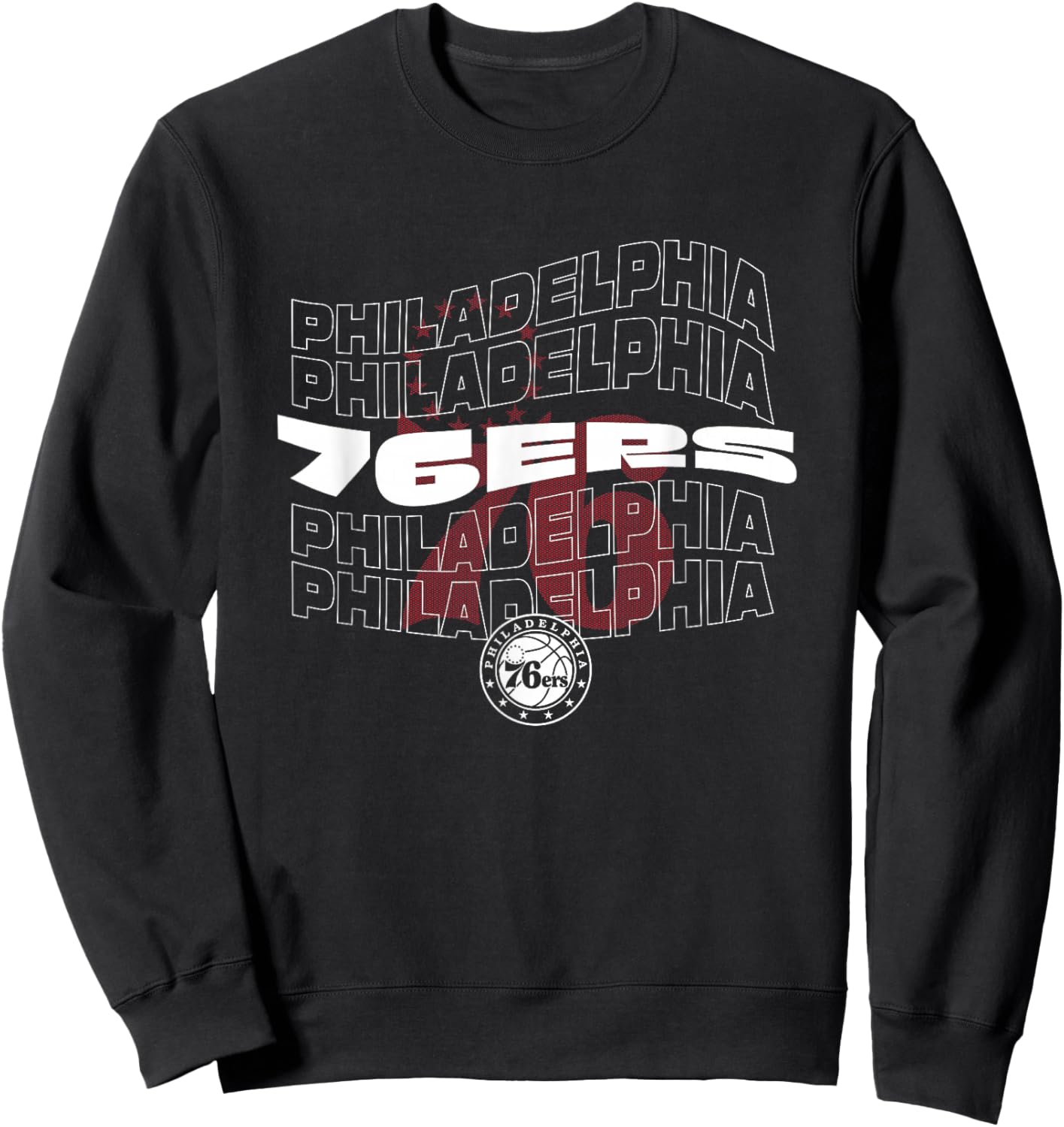NBA Philadelphia 76ers Wave Outline Team Logo Sweatshirt - Sweatshirt | Black