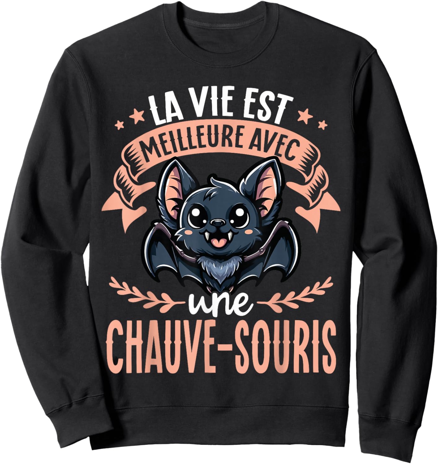 Life Is Better With A Bat - Sweet Bat , Black, S Sweatshirt - Sweatshirt | Black