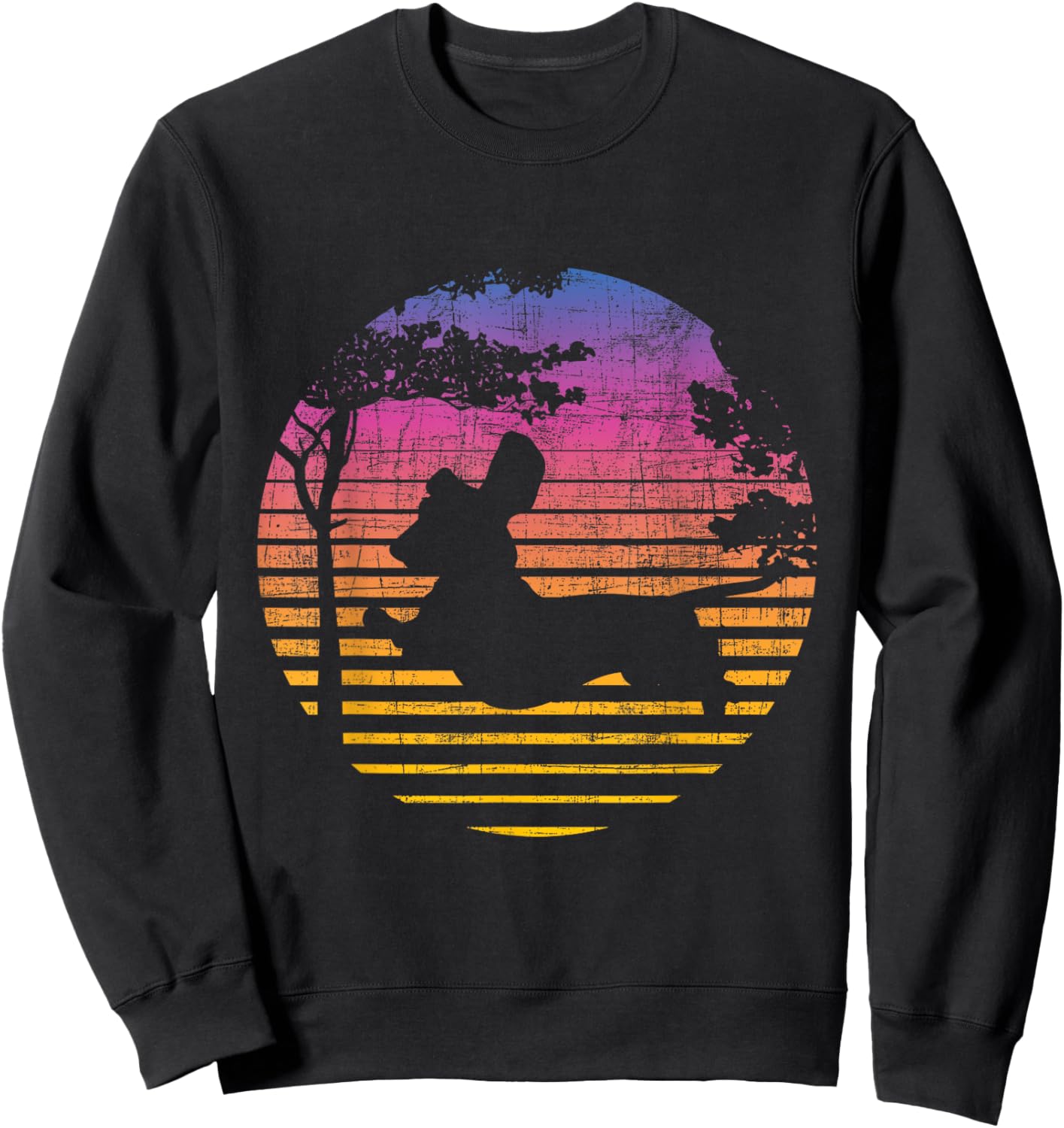 Retro Sunset Dachshund Wiener - Dog Lover Animal Pet Lover Men Women Girls Kids Sweatshirt - Sweatshirt | Black