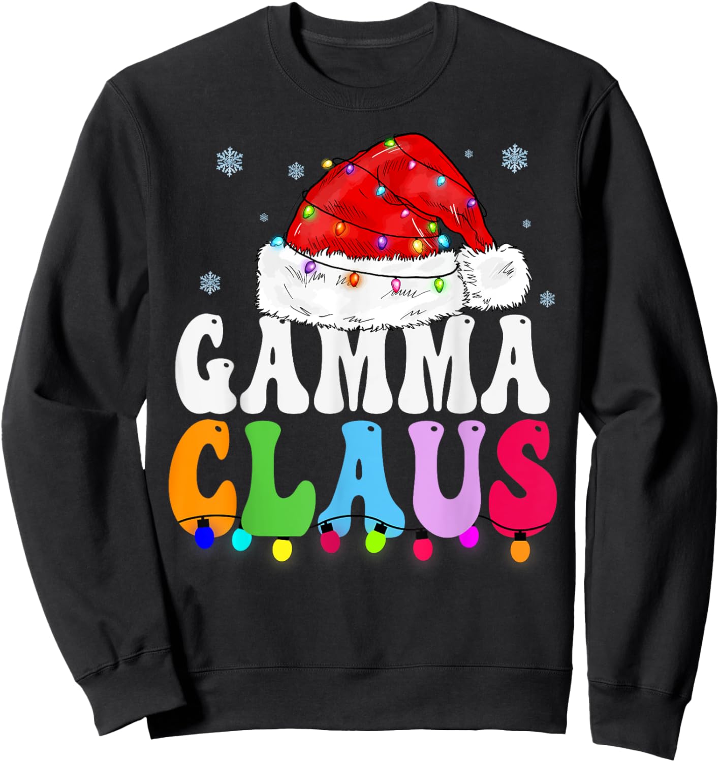 Gamma Claus Funny Xmas Family Matching Grandma Christmas Sweatshirt - Sweatshirt | Black