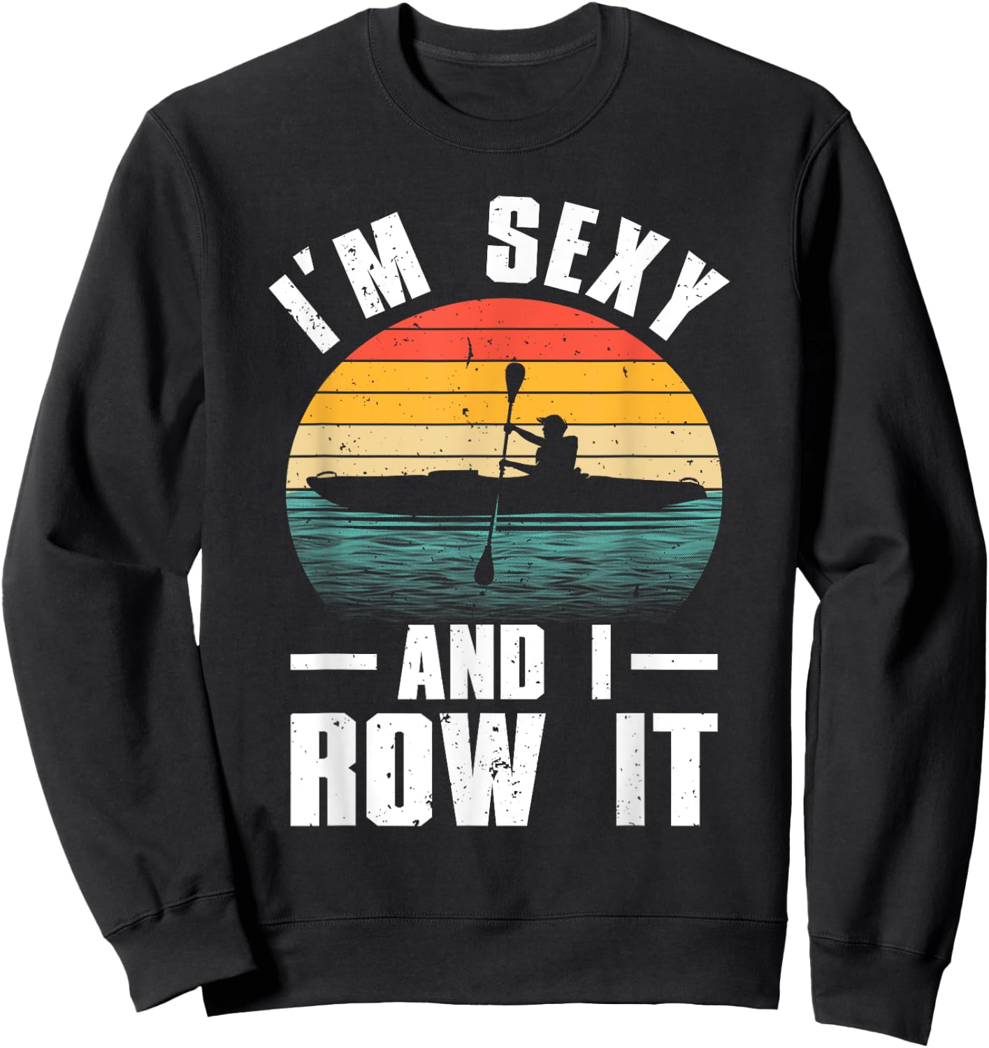 Cool Kayak Art Women Kayaker Rowing Boating Kayaking Sweatshirt - Sweatshirt | Black