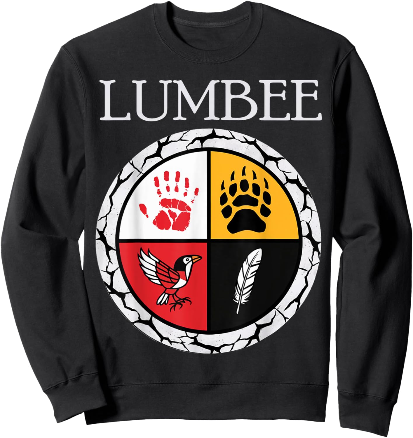 Lumbee Tribe Native American Medicine Wheel Sweatshirt - Sweatshirt | Black