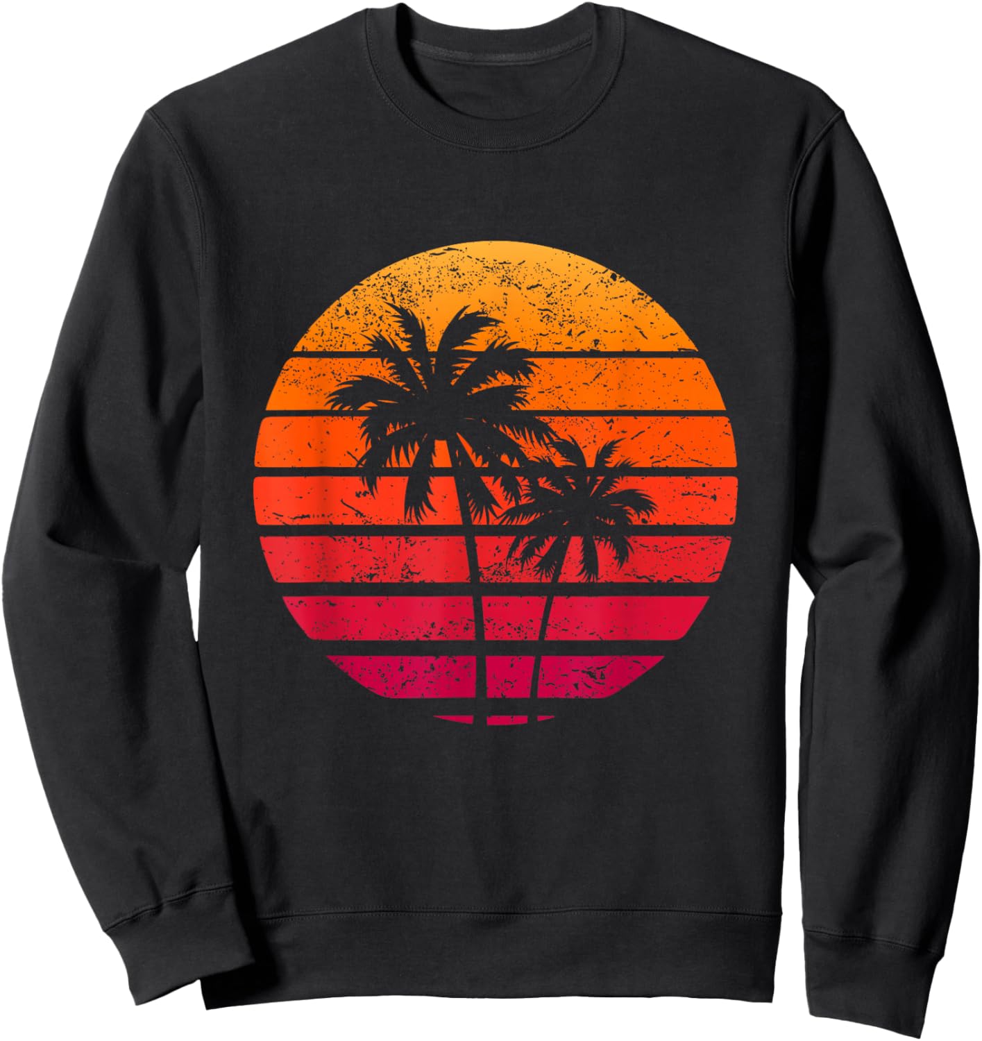 Vintage Strand Urlaub Retro Sonnenuntergang Palmen Sweatshirt - Sweatshirt | Black
