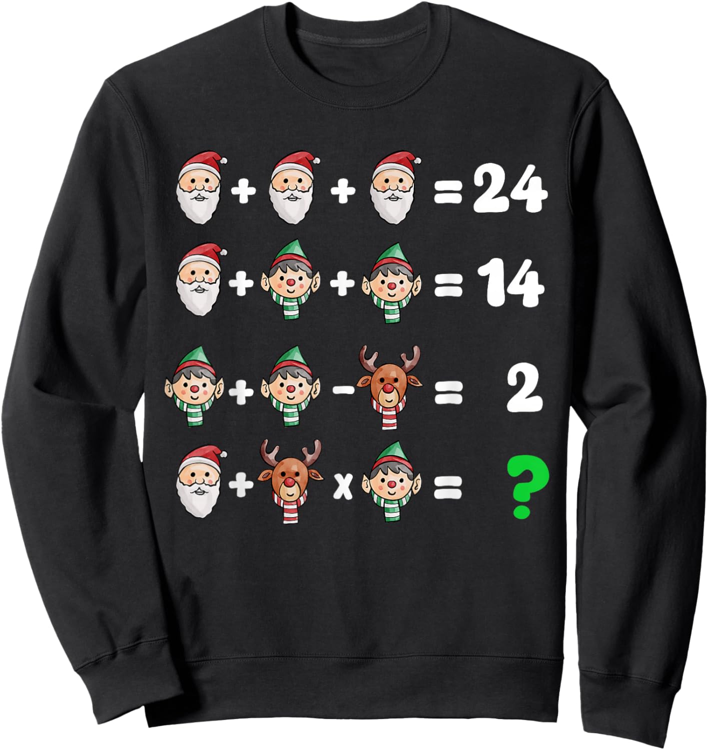 Order of Operations Quiz Christmas Math Teacher Xmas Math Sweatshirt - Sweatshirt | Black
