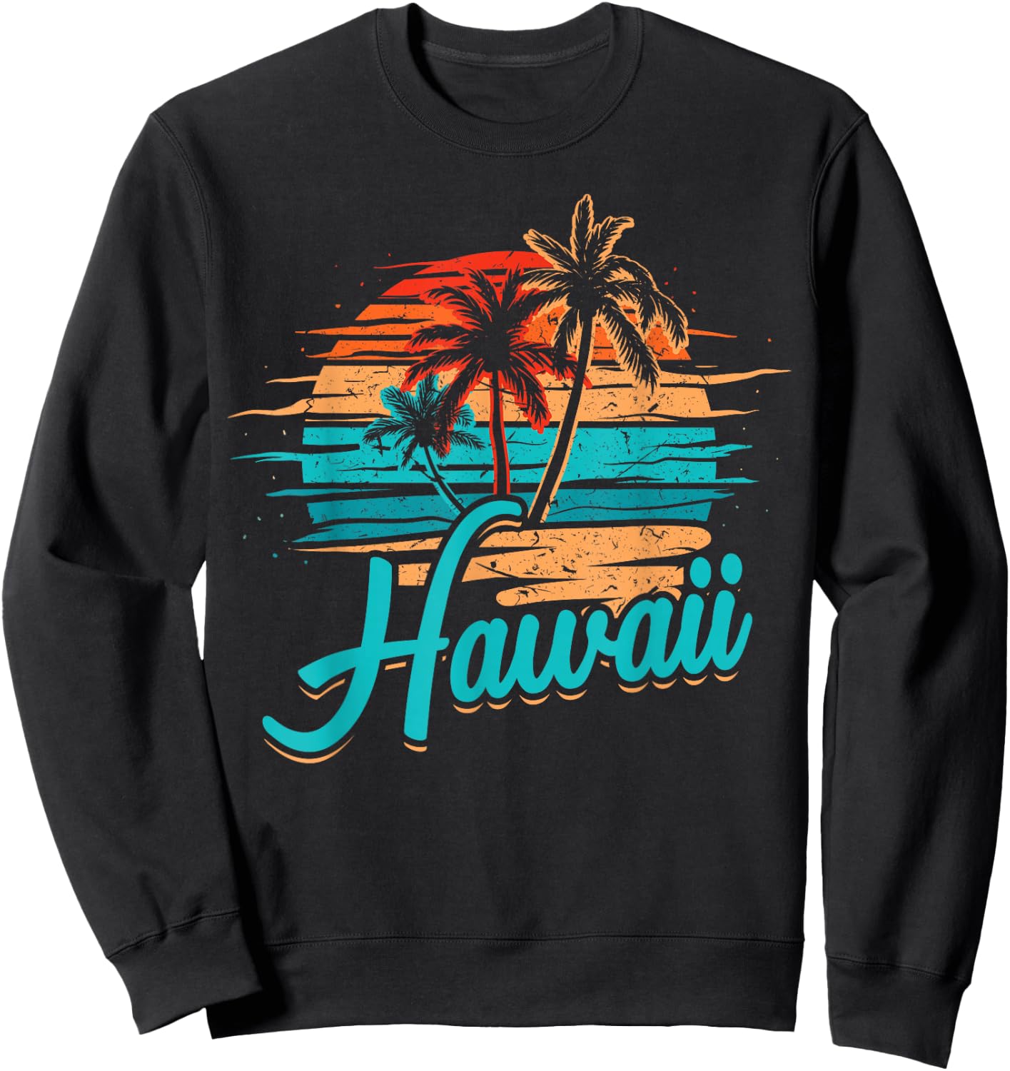 Hawaiian Island Tropical Hawaii Design Vacation Souvenir Sweatshirt - Sweatshirt | Black