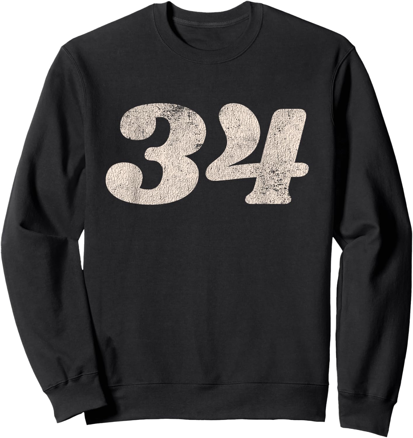 Number 34 (thirty-four) Retro Motorcycle Racing Sweatshirt - Sweatshirt | Black