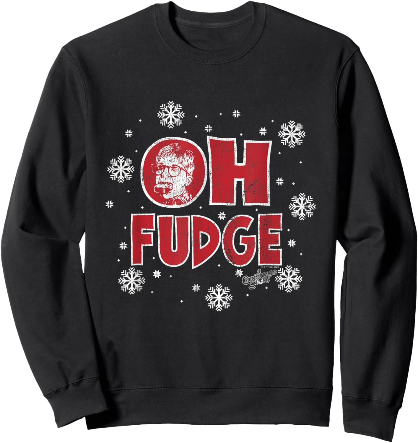A Christmas Story - Oh Fudge Snowflakes Sweatshirt - Sweatshirt | Black
