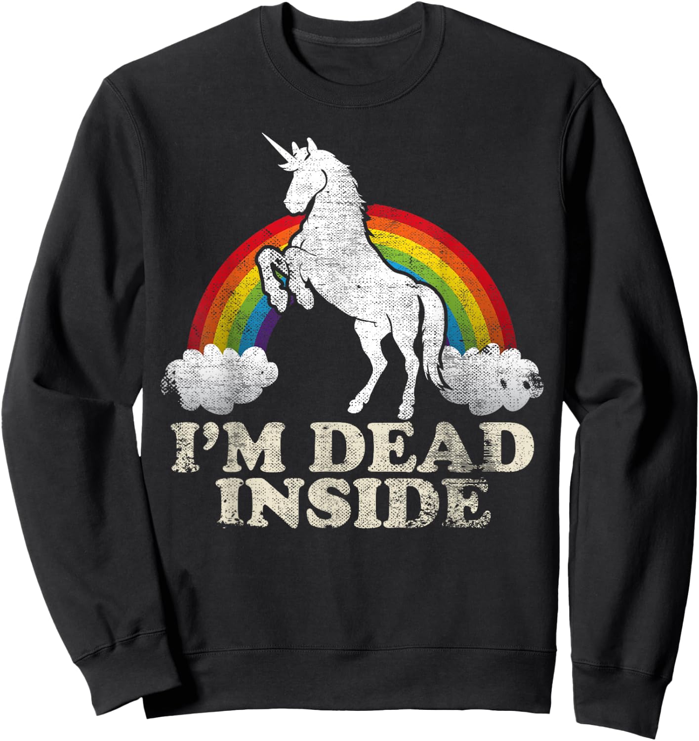 Funny Stuff - Unicorn I'm Dead Inside Sarcastic Depression Humour Sweatshirt - Sweatshirt | Black