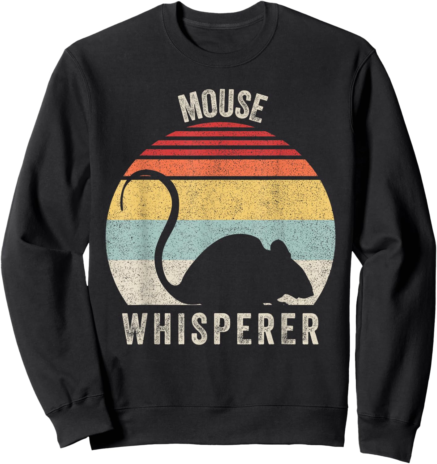Retro Mouse Whisperer Shirt Mouse Lover Gift Funny Vintage Sweatshirt - Sweatshirt | Black