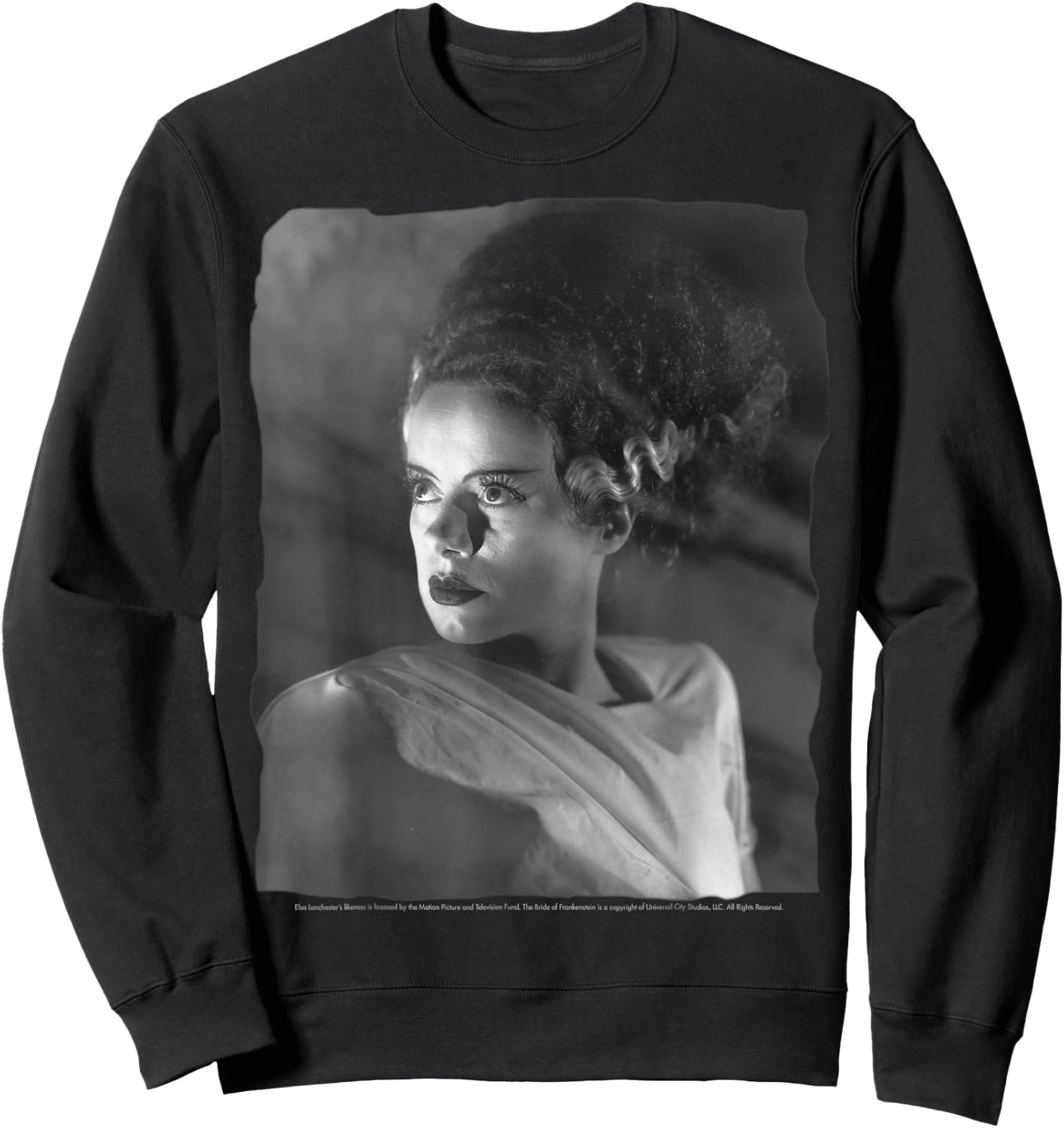 Universal Monsters Bride Of Frankenstein Classic Portrait Sweatshirt - Sweatshirt | Black
