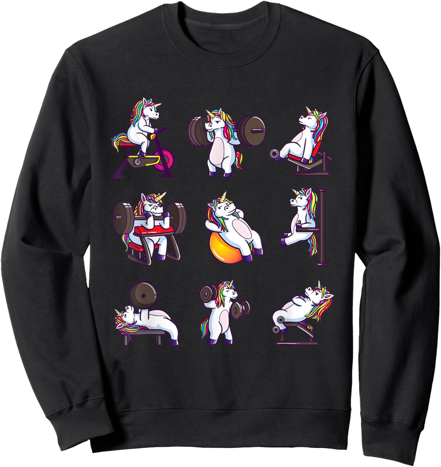 Unicorn Weightlifting Powerlifting Gym Workout Girls Gift Sweatshirt - Sweatshirt | Black