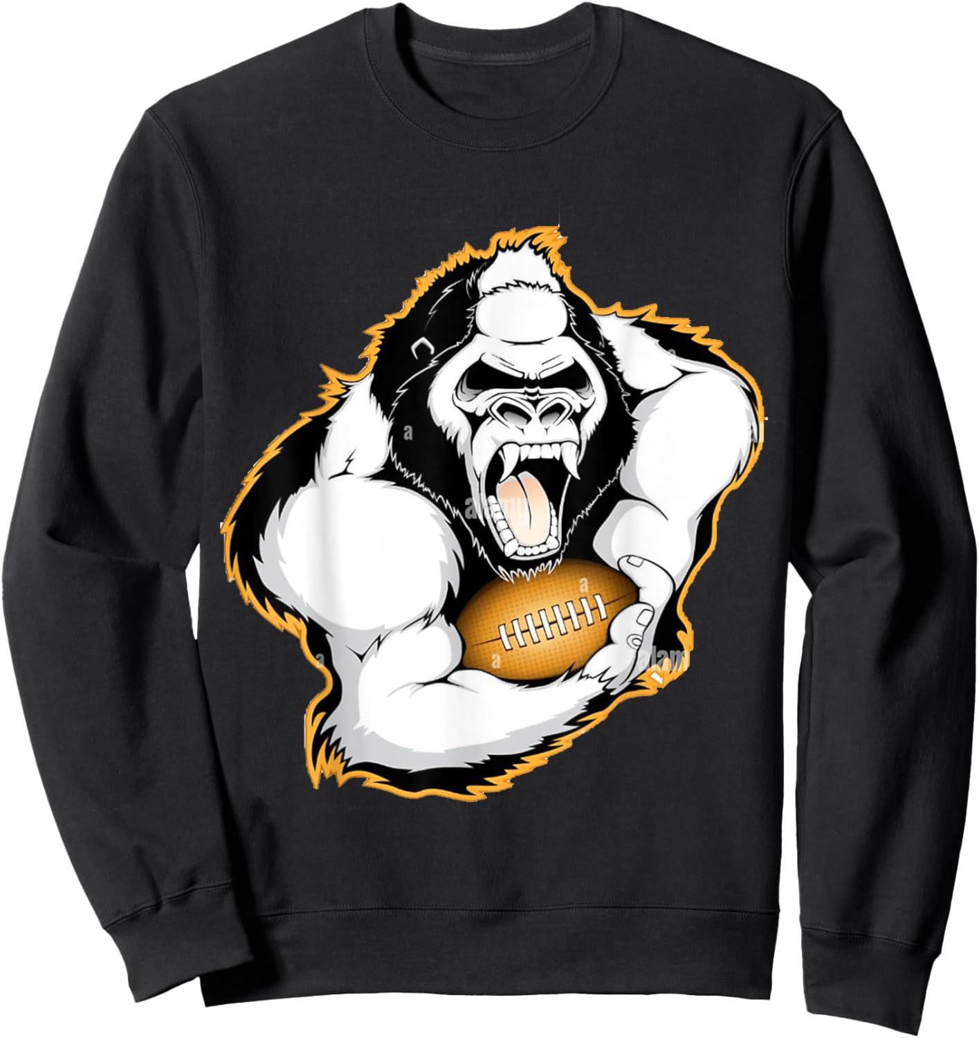 Gorilla Playing Football Sweatshirt - Sweatshirt | Black