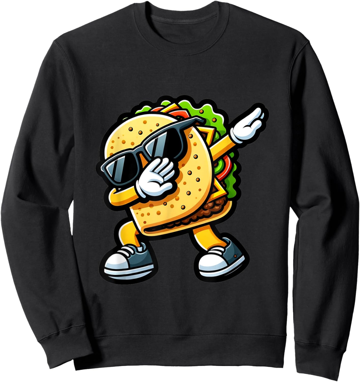 Mexican Food Dabbing Taco Sweatshirt - Sweatshirt | Black