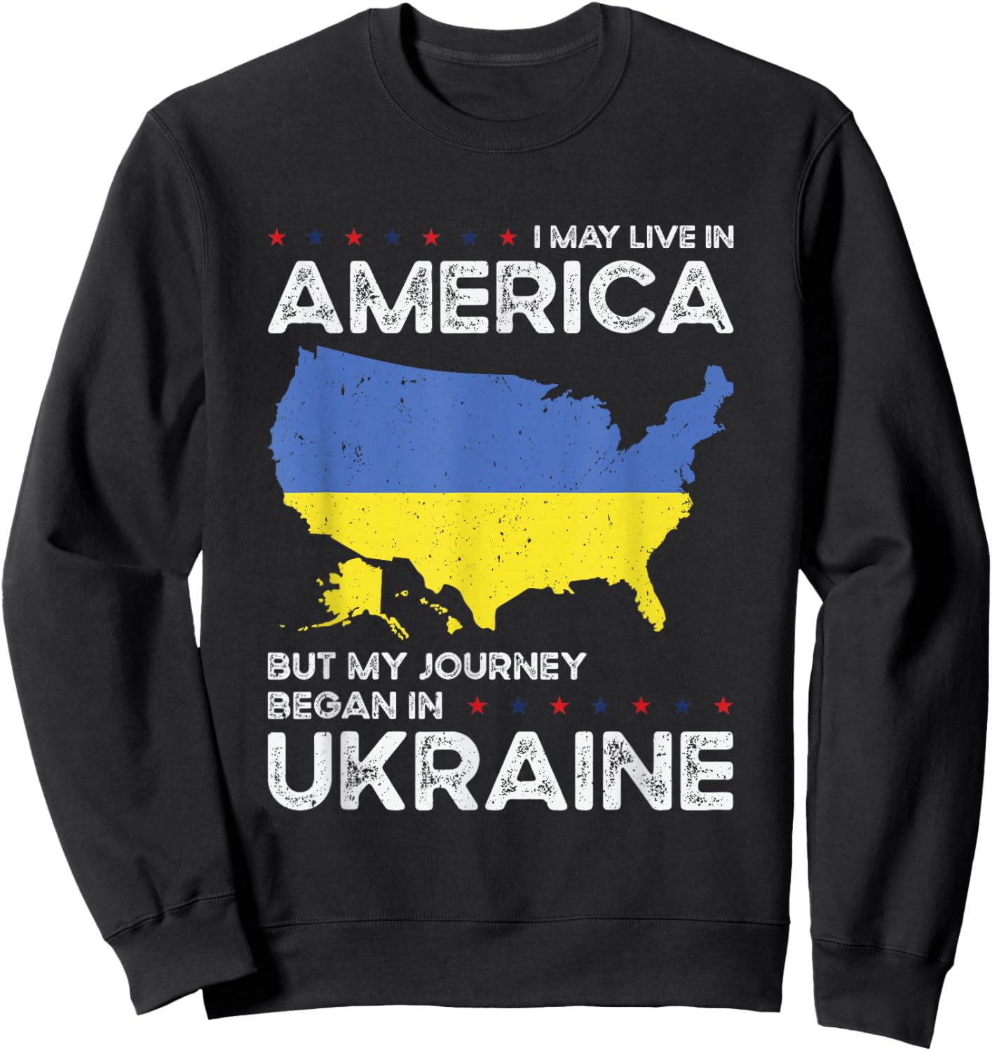 Ukrainian American Patriot USA Grown Ukraine US Flag Sweatshirt - Sweatshirt | Black