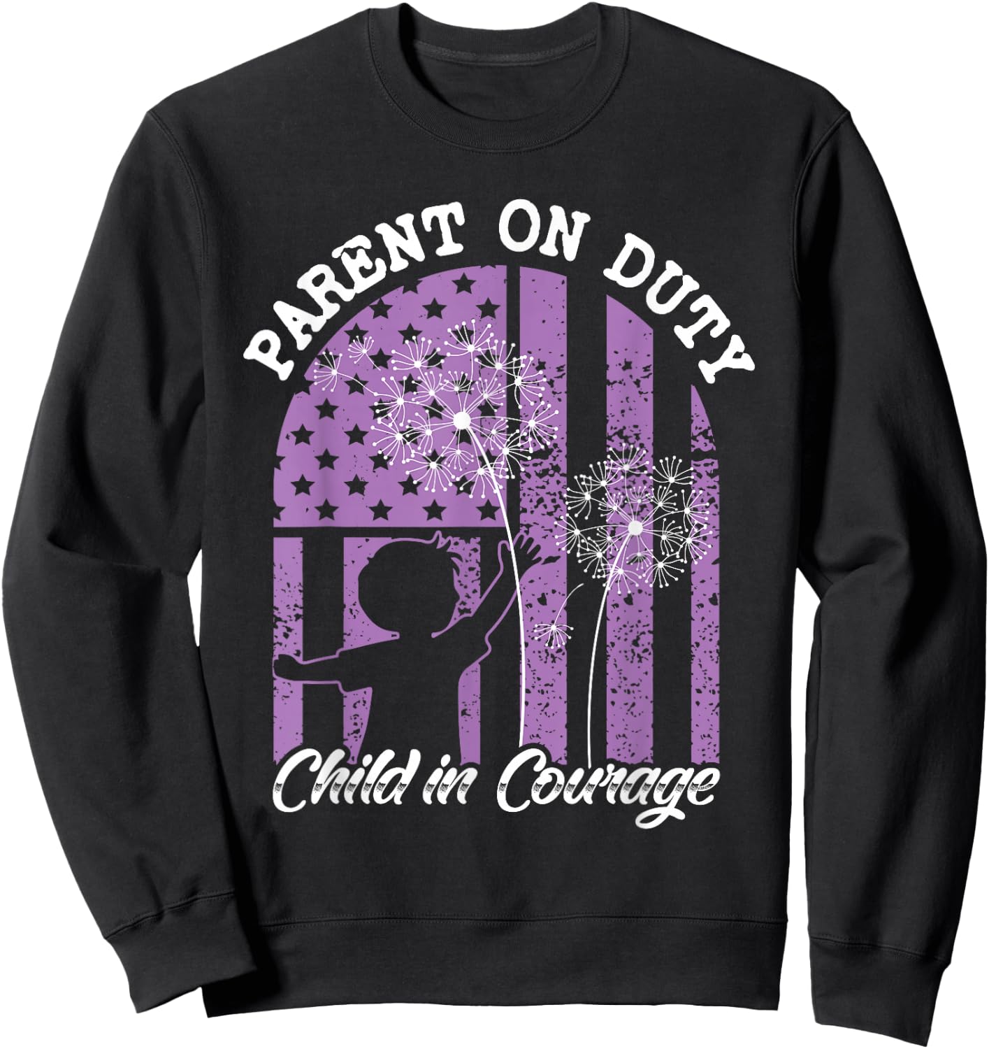 US Flag Military Appreciation Month of the Military Child Sweatshirt - Sweatshirt | Black