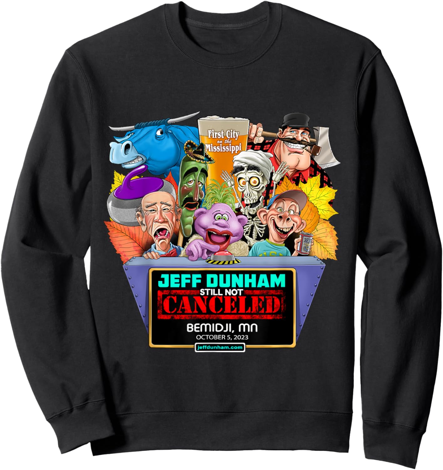 Jeff Dunham Bemidji, MN (2023) Sweatshirt - Sweatshirt | Black