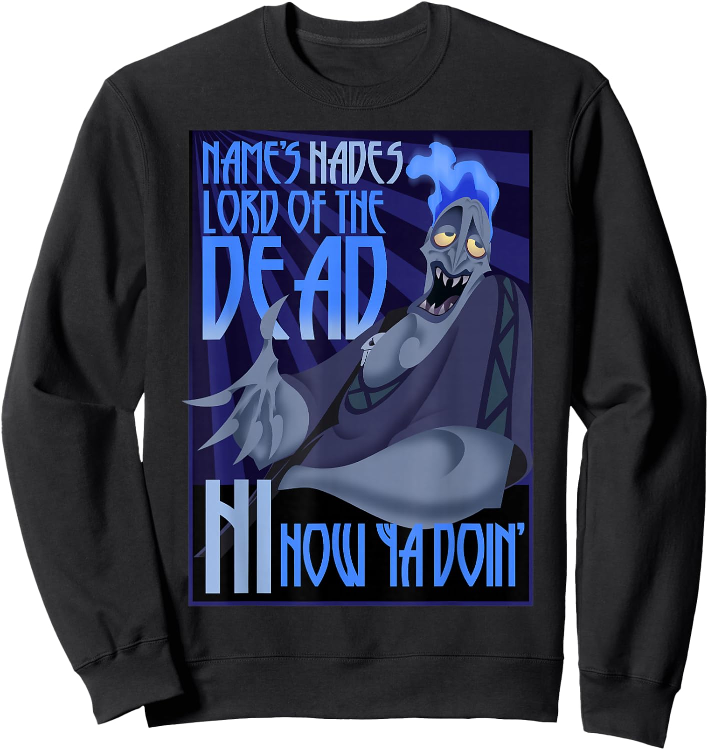 Disney Hercules The Name's Hades Quote Graphic Small Sweatshirt - Sweatshirt | Black