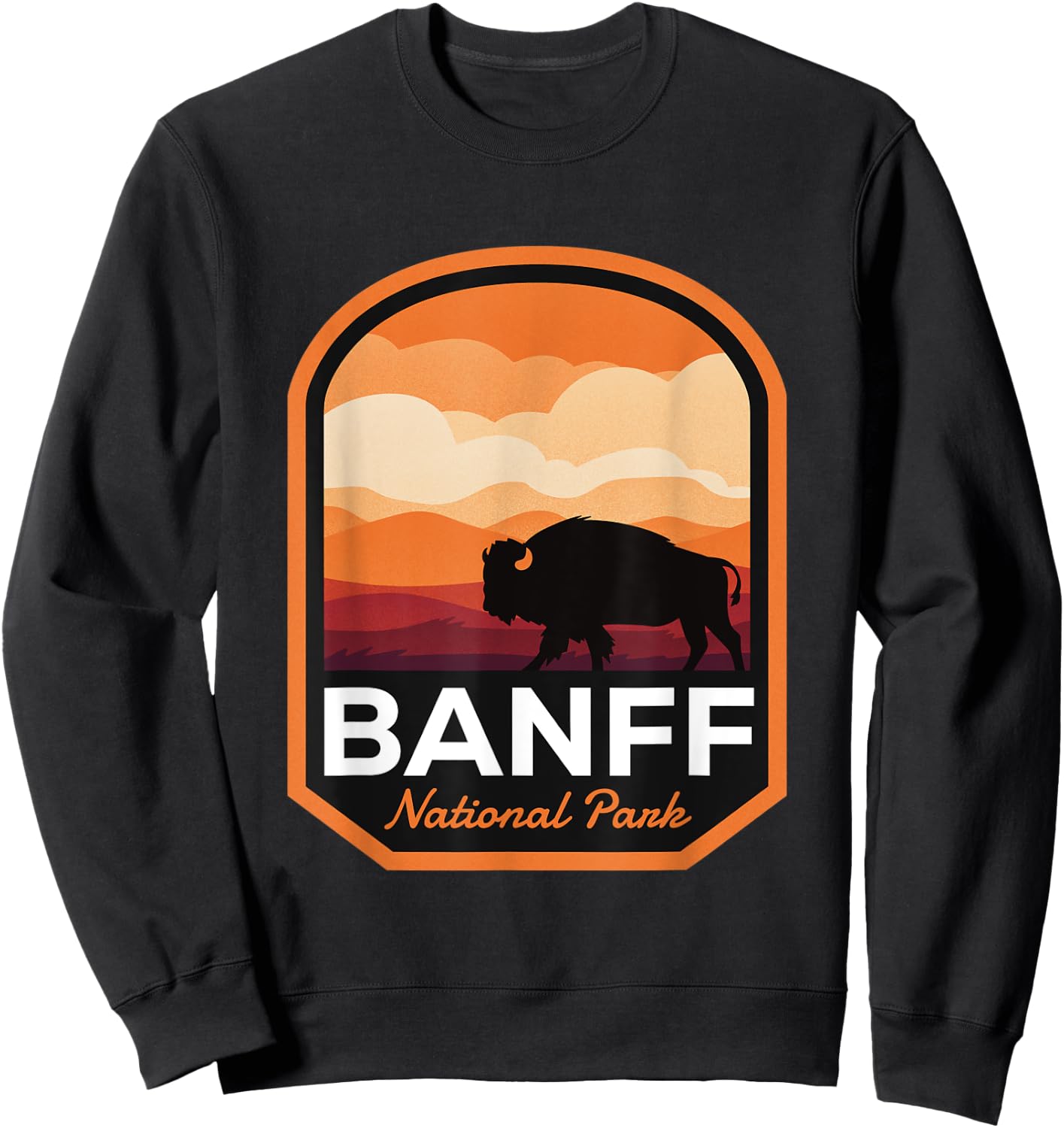 Banff National Park Alberta Bison Sweatshirt - Sweatshirt | Black