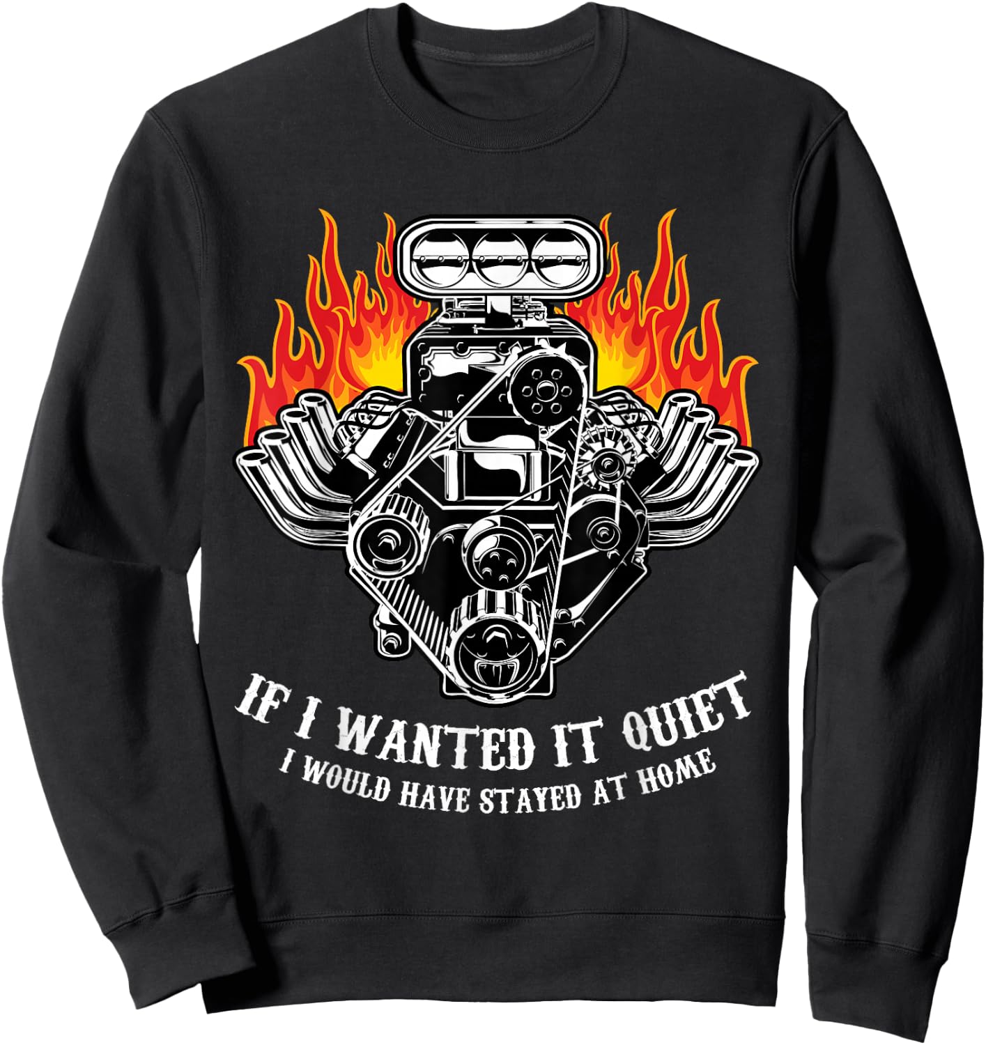 Funny Drag Racing Car Engine Mechanics Motor Racing Sweatshirt - Sweatshirt | Black