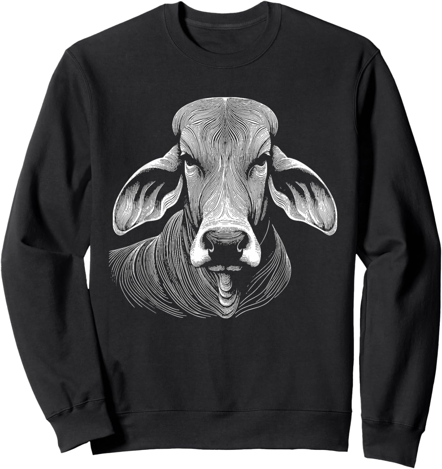 Fingerprint Cow Farmer Breeder - Brahman Cattle Sweatshirt - Sweatshirt | Black