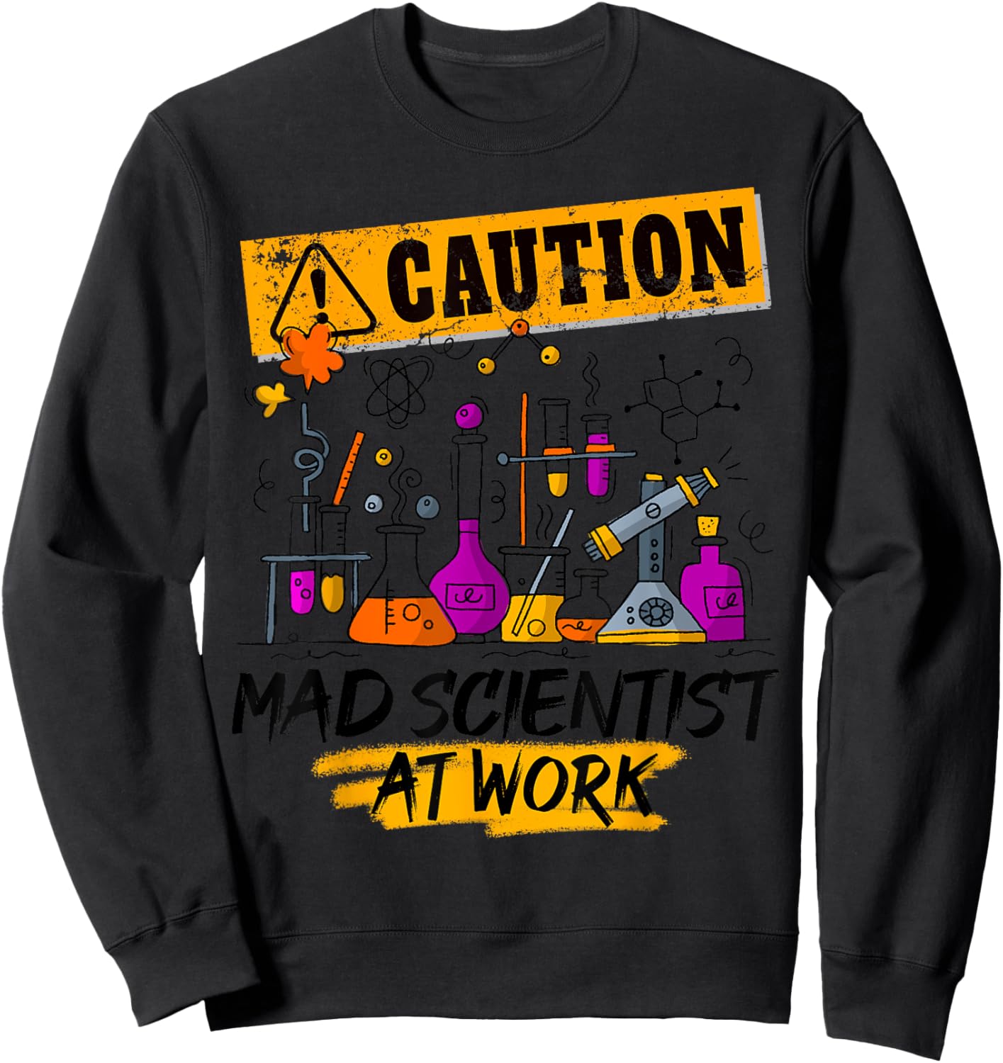Science Teacher Mad Scientist Halloween Costume Youth Adult Sweatshirt - Sweatshirt | Black