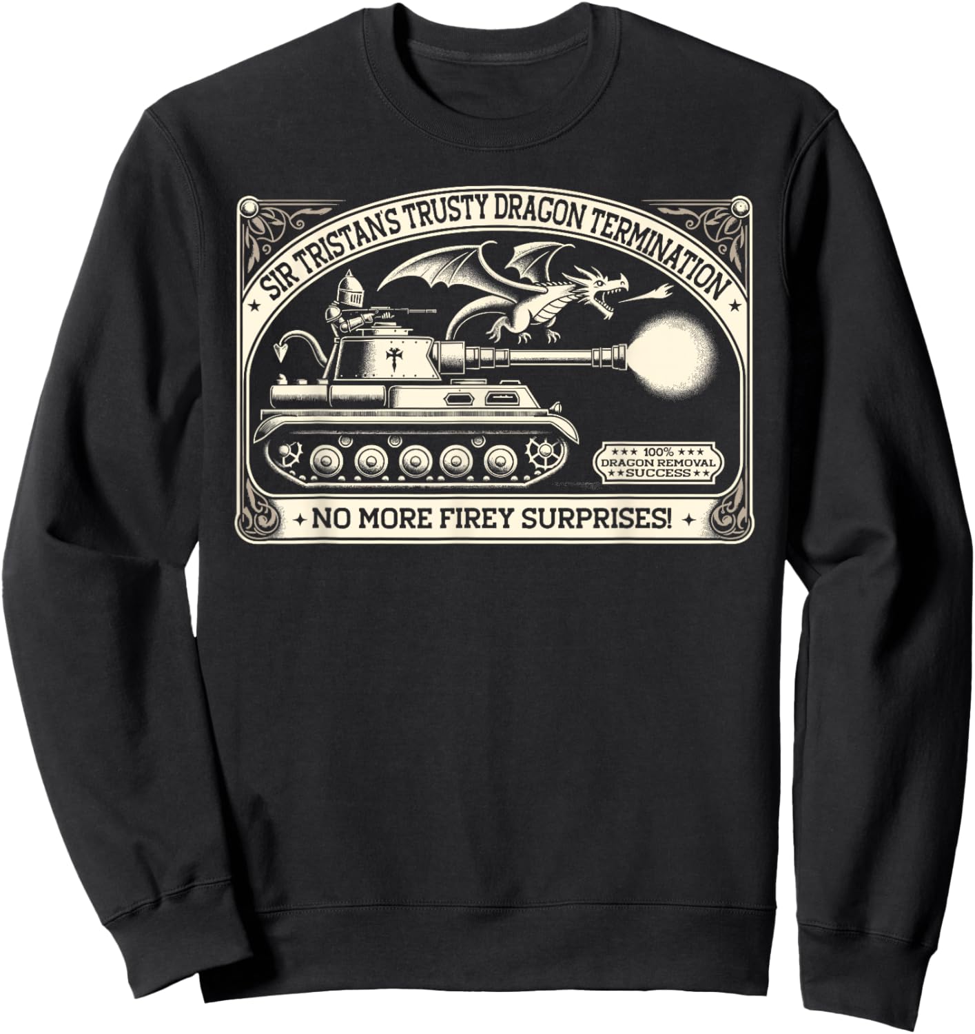 Tristan Pest Control, Funny Ren Faire LARP Dragon Slayer Sweatshirt - Sweatshirt | Black
