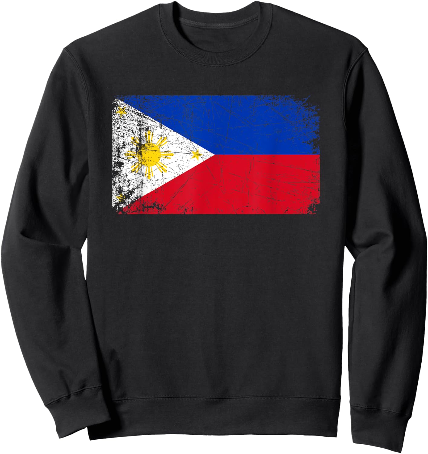 Vintage Made In PHILIPPINES FILIPINO Flag Gift Sweatshirt - Sweatshirt | Black