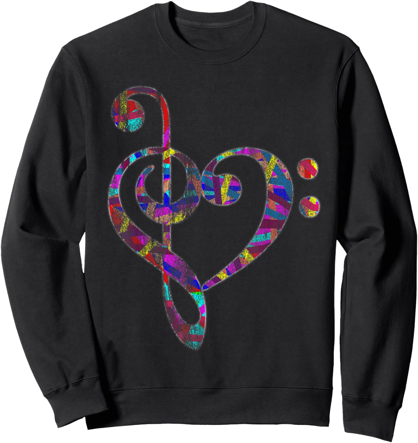 Bass Clef Musician Valentines Day Gifts Treble Clef Sweatshirt - Sweatshirt | Black