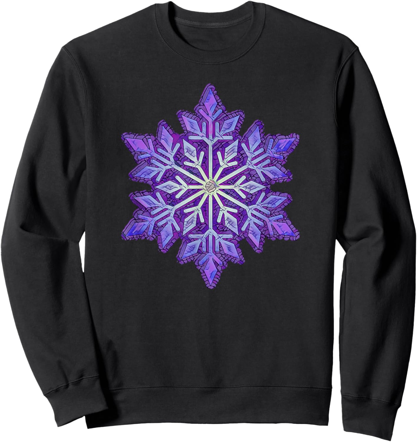 WINTER Snowflake-Purple Sweatshirt - Sweatshirt | Black