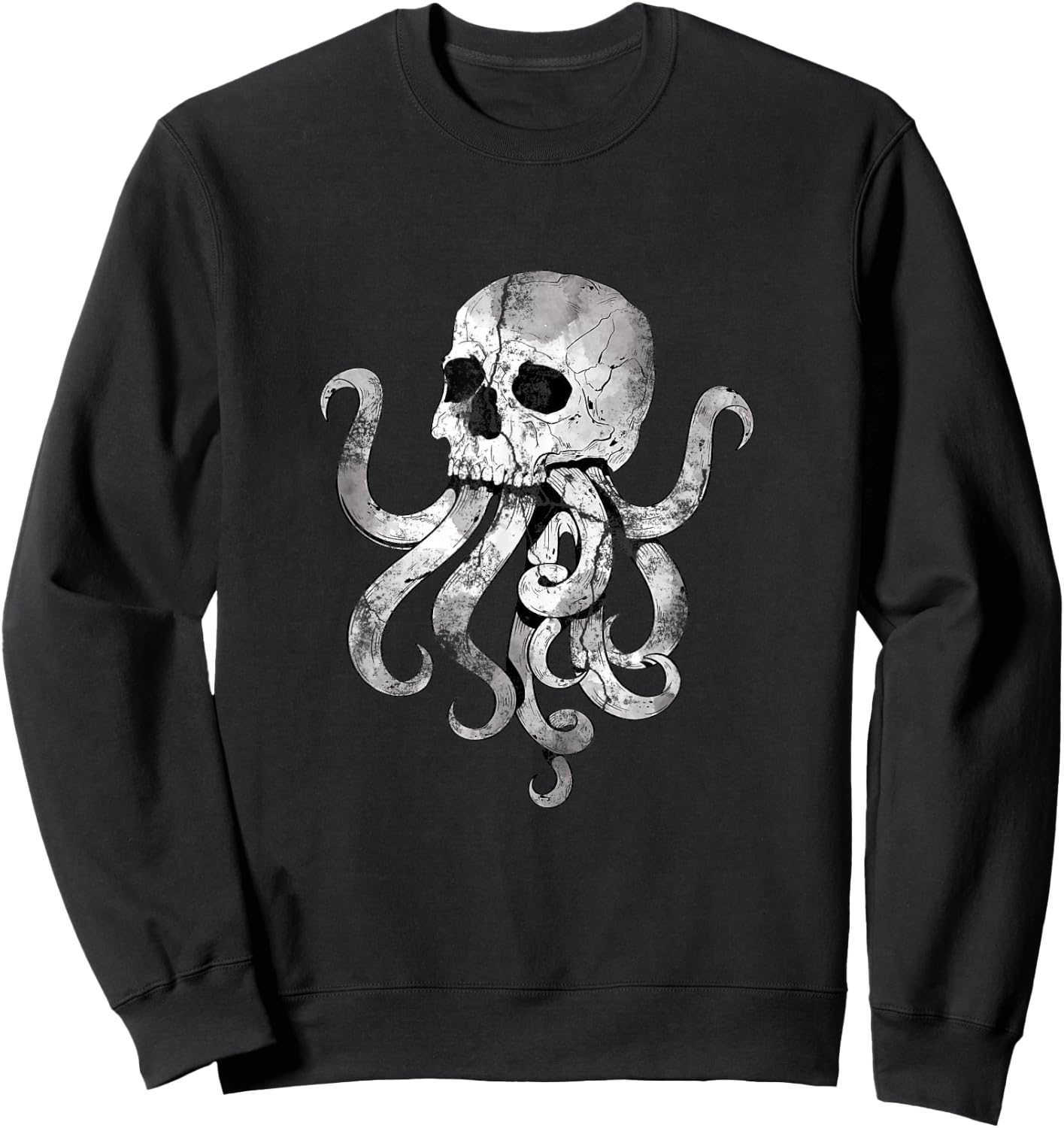 Sea Monster Kraken Gift Predator Skull Octopus Sweatshirt - Sweatshirt | Black