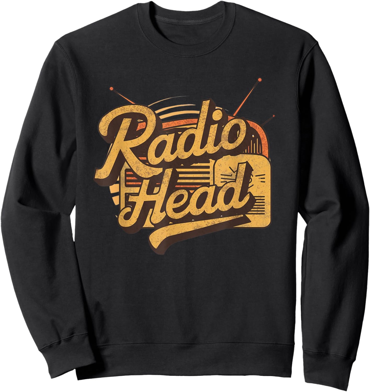 Retro Vintage Radio Head Sweatshirt - Sweatshirt | Black