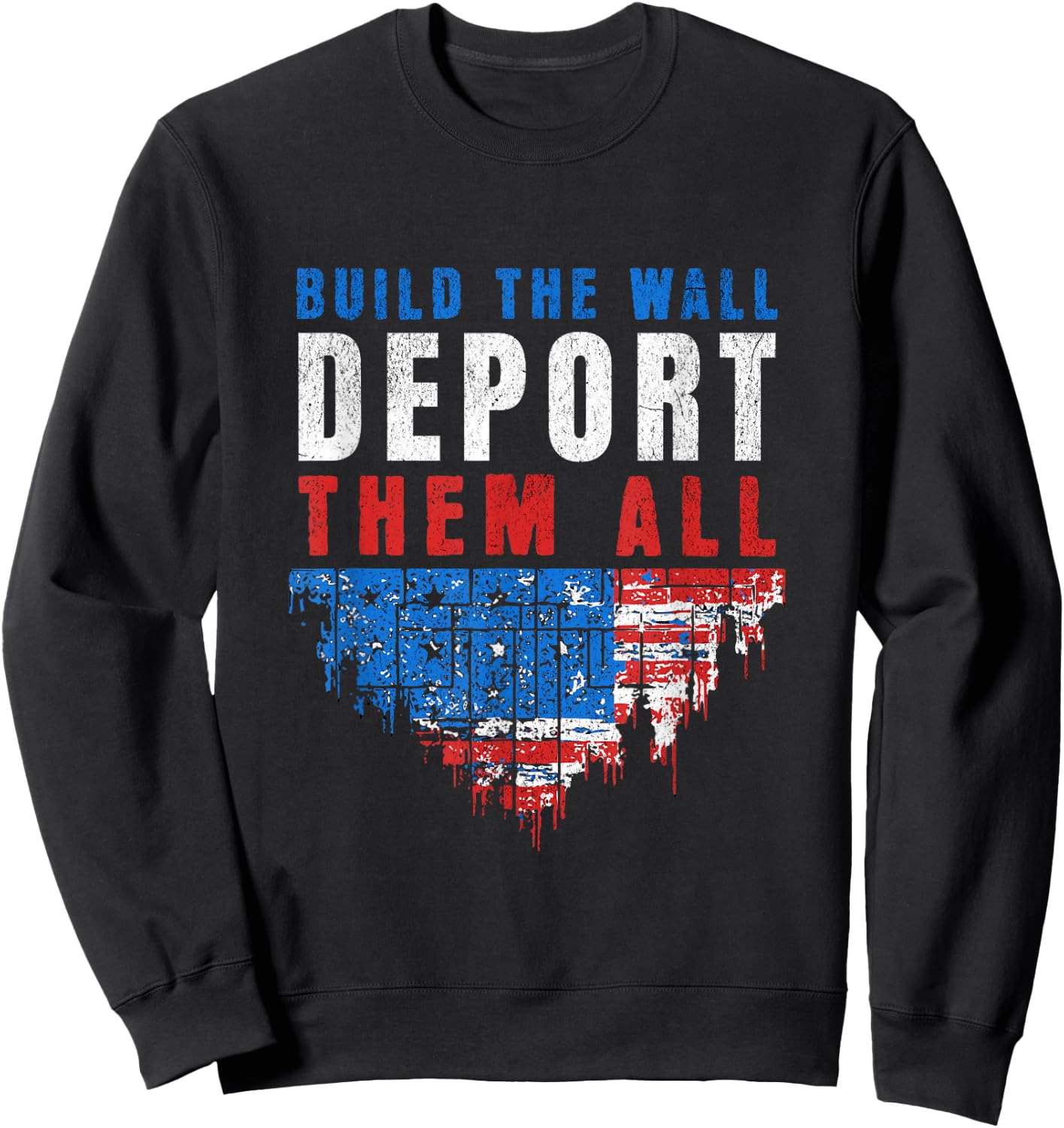 Trump Won Build The Wall Deport Them All 2024 Election Sweatshirt - Sweatshirt | Black