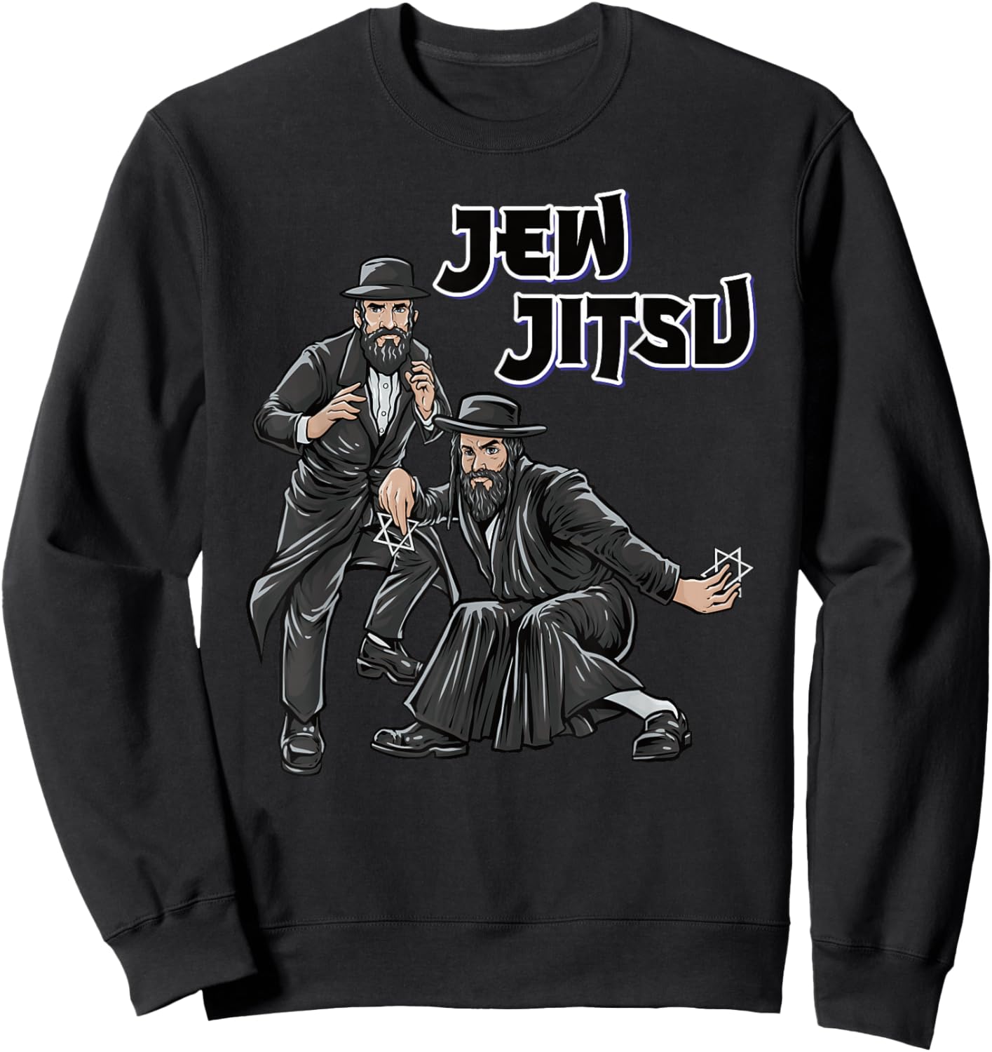 Jewish Costume Hanukkah Clothing Rabbi Horah Dance Jew Jitsu Sweatshirt - Sweatshirt | Black