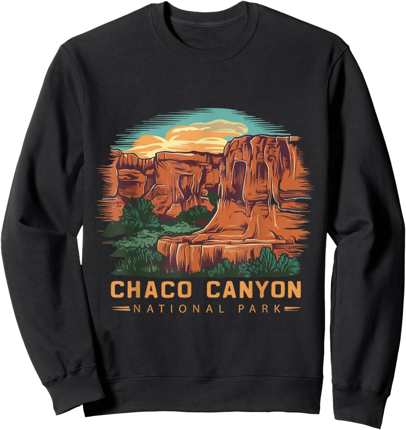 Chaco Canyon National Park Sweatshirt - Sweatshirt | Black